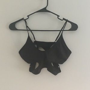Bathing suit top with cutouts